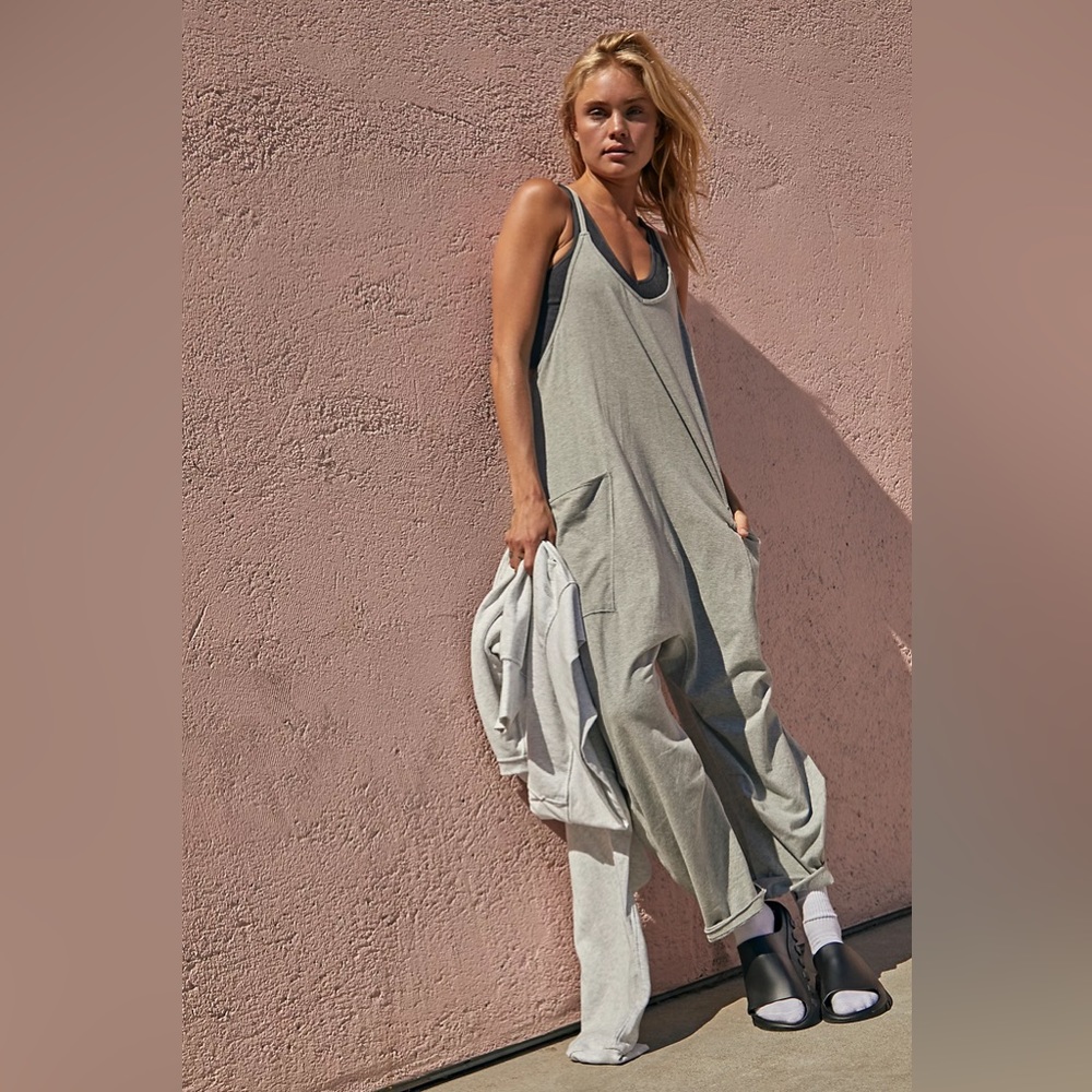 Free People Hot Shot Onesie / Medium / Heather Grey